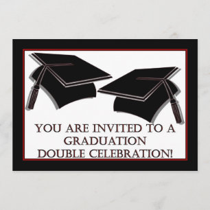 Graduation party Invitation for twins