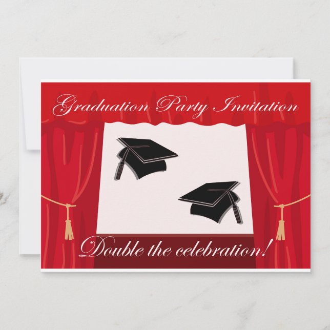 Graduation party Invitation for twins (Front)