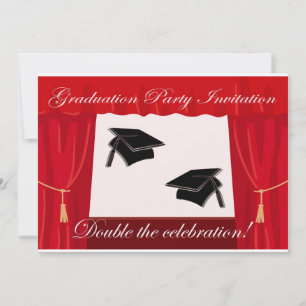 Graduation party Invitation for twins