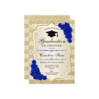 Graduation Party Invitation - Gold Royal Blue