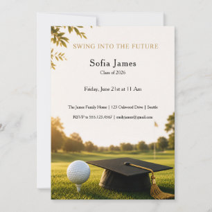 Graduation Party Invitation Golf Theme