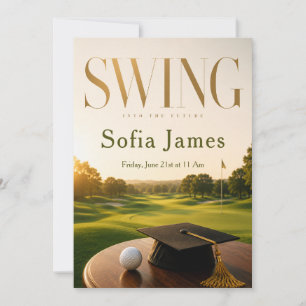 Graduation Party Invitation Golf Theme