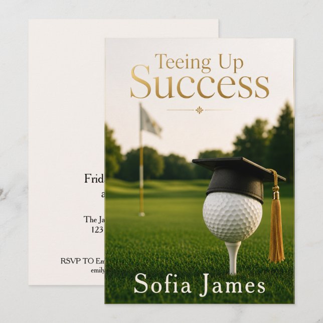 Graduation Party Invitation Golf Theme (Front/Back)