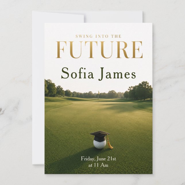 Graduation Party Invitation Golf Theme (Front)