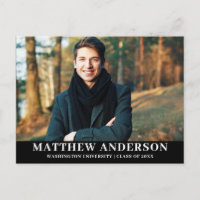 Graduation Party Invitation Graduate Photo Blk