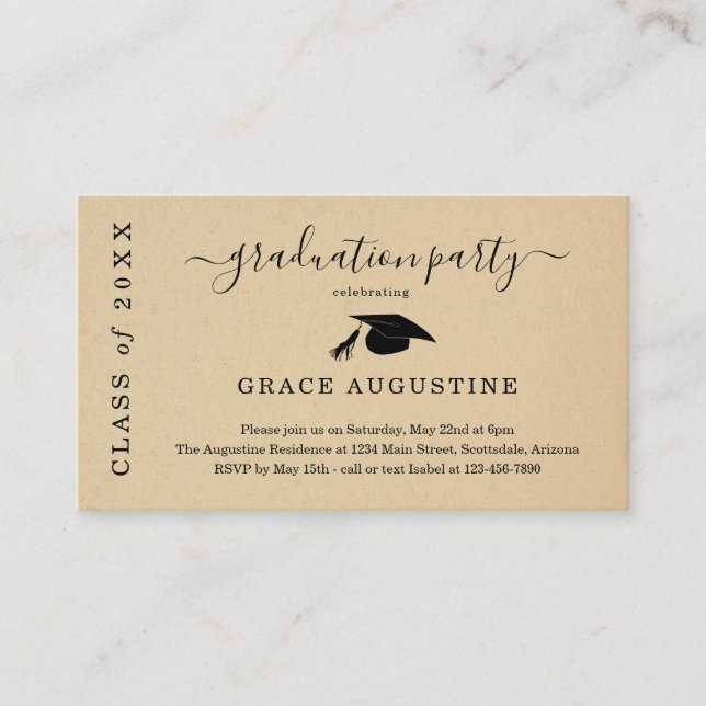 Graduation Party Invitation Insert (Front)