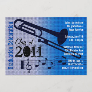Graduation Party Invitation Music Trombone 1