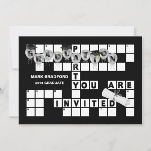GRADUATION PARTY/INVITATION-PERSONALIZE- CROSSWORD INVITATION
