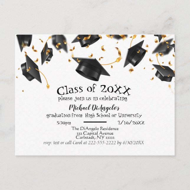 Graduation Party Invitation Postcard (Front)