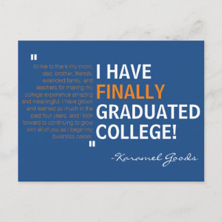 Graduation Party Invitation Postcard