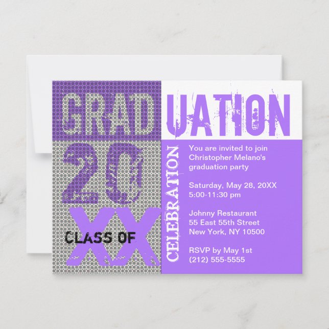 Graduation Party Invitation Purple (Front)