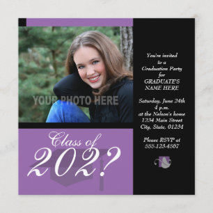 Graduation Party Invitation-Purple Invitation