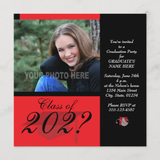 Graduation Party Invitation-Red Invitation
