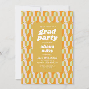 Graduation Party Invitation Retro Groovy
