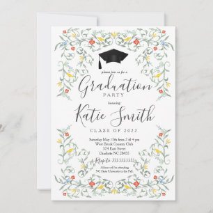 Graduation Party Invitation, Wildflower Graduation Invitation