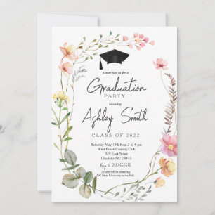 Graduation Party Invitation, Wildflower Graduation Invitation