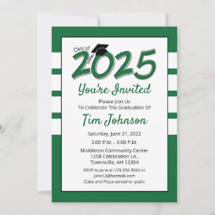 Graduation Party Invitation year 2023 green