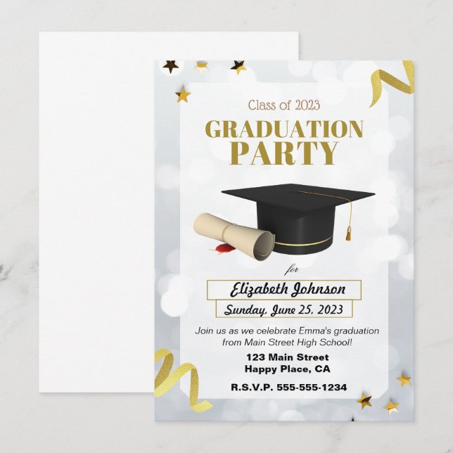 GRADUATION PARTY INVITATIONS (Front/Back)