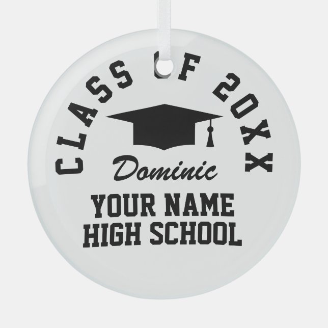 Graduation party keepsake ornament with string (Front)