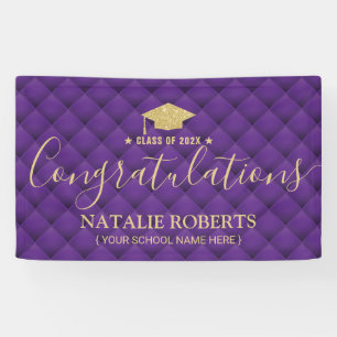 Graduation Party Luxury Purple & Gold Banner