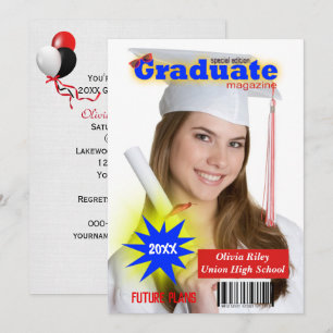 Graduation Party Magazine Cover Invitation
