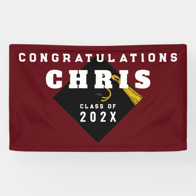 Graduation Party Maroon Banner (Horizontal)