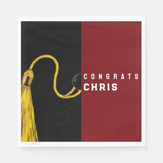 Graduation Party Maroon Napkins (Front)