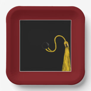 Graduation Party Maroon Paper Plate