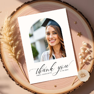 Graduation Party Modern Arch Photo Thank You Cards