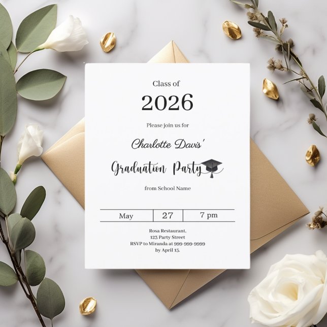 Graduation party modern class of 2026 invitation (Creator Uploaded)
