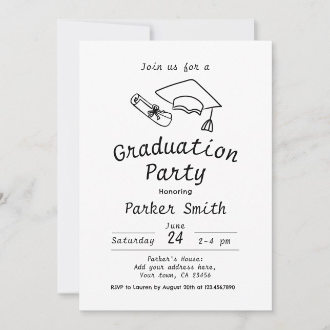 Graduation Party Modern Invitation (Front)