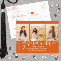 Graduation Party Modern Orange and White 3 Photo