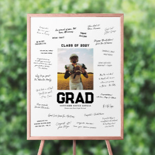 Graduation party one photo grad signature poster