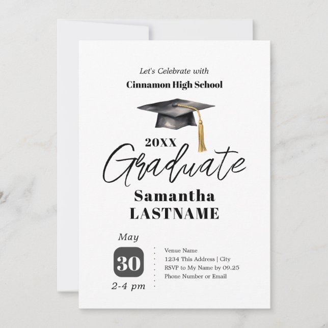 Graduation Party One Photo Invitations (Front)