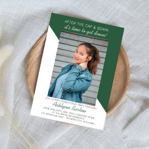 Graduation Party Open House 2023 Photo Green Invitation