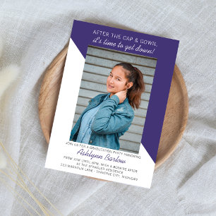Graduation Party Open House 2024 Photo Purple Invitation