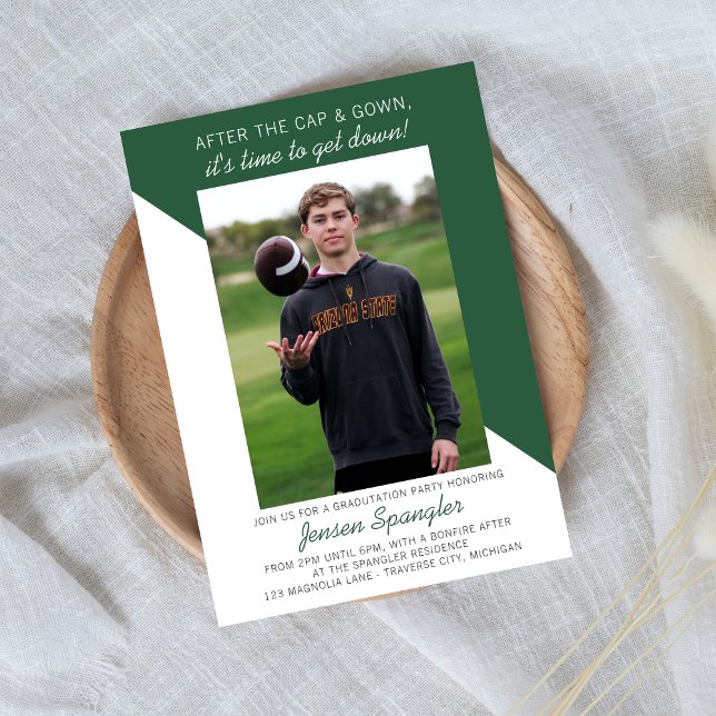 Graduation Party Open House 2025 Photo Green Invitation (Creator Uploaded)