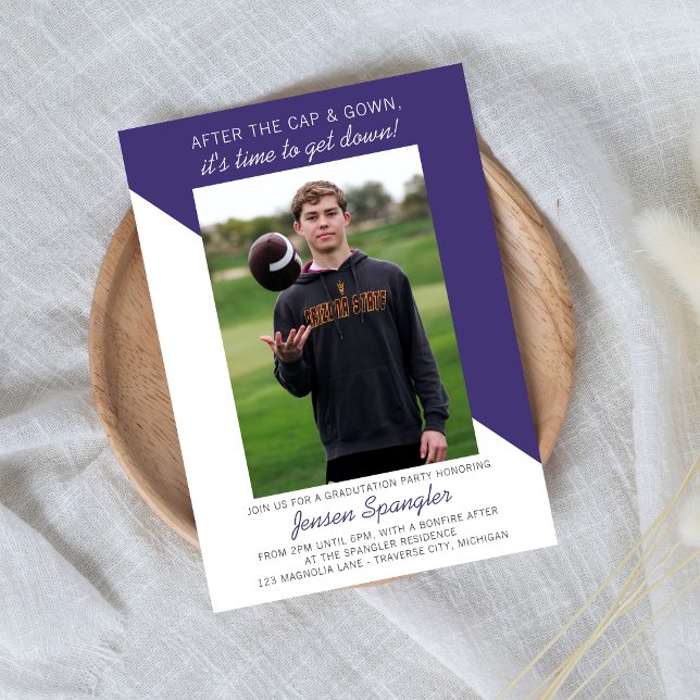Graduation Party Open House 2025 Photo Purple Invitation (Creator Uploaded)