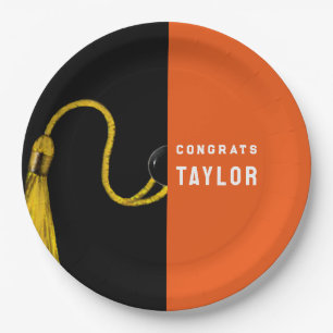 Graduation Party Orange Paper Plates