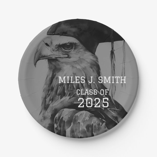 Graduation Party Paper Plates | Eagle (Front)
