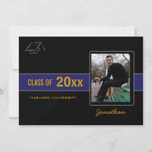 Graduation Party Photo Blue Invitation