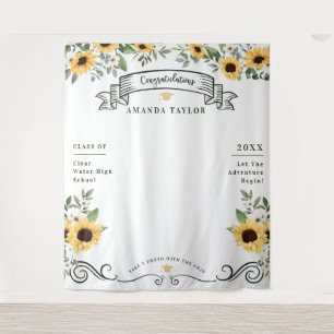 Graduation Party Photo Booth Sunflower Tapestry