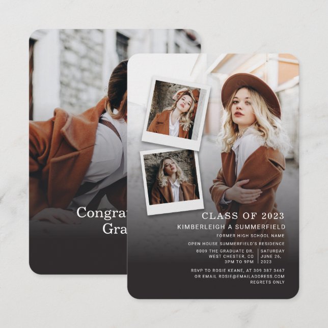 Graduation Party Photo Collage Grad 2024 Invitation (Front/Back)