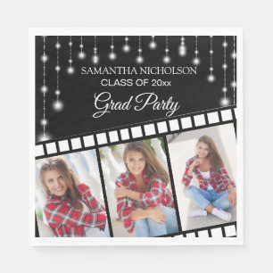 Graduation Party Photo Movie Reel Hollywood Star Napkin