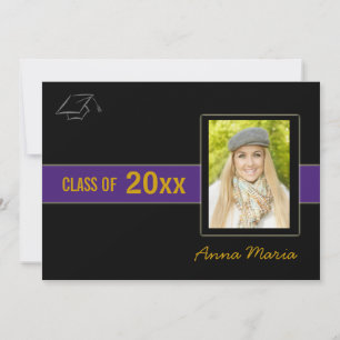 Graduation Party Photo purple Invitation