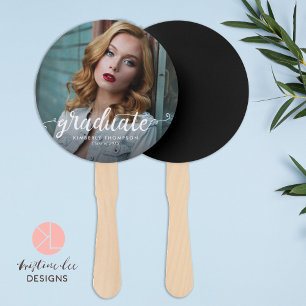 Graduation Party Photo Script Celebration Modern Hand Fan