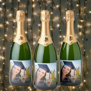 Graduation party photo script congrats sparkling wine label