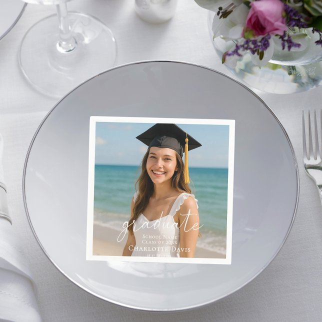 Graduation party photo script  napkin (Creator Uploaded)