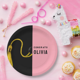 Graduation Party Pink Paper Plates