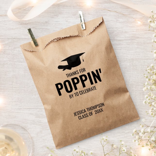 Graduation Party Popcorn Cookie Class of 2024 Favour Bags (Clipped)